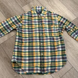 Polo Ralph Lauren Classic Fit Bleeding Madras Plaid Popover Shirt Large Woven